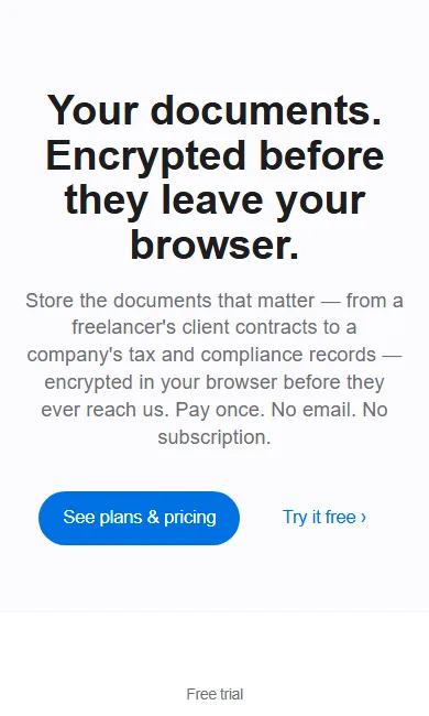 Encrypted Document Storage screenshot 1