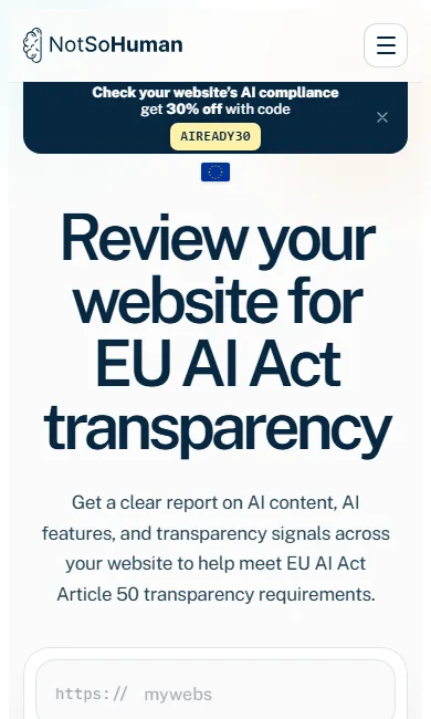 EU AI Act Website Scanner screenshot 1