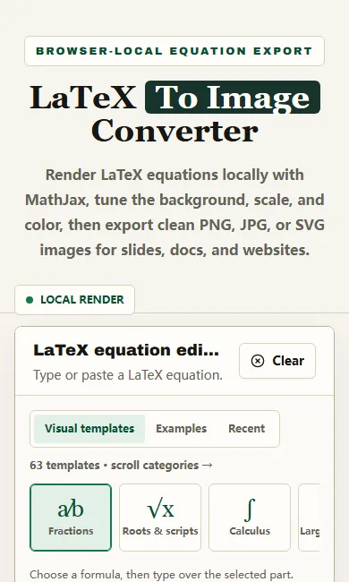 LaTeX to Image screenshot 1