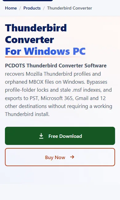 PCDOTS Thunderbird Converter screenshot 1